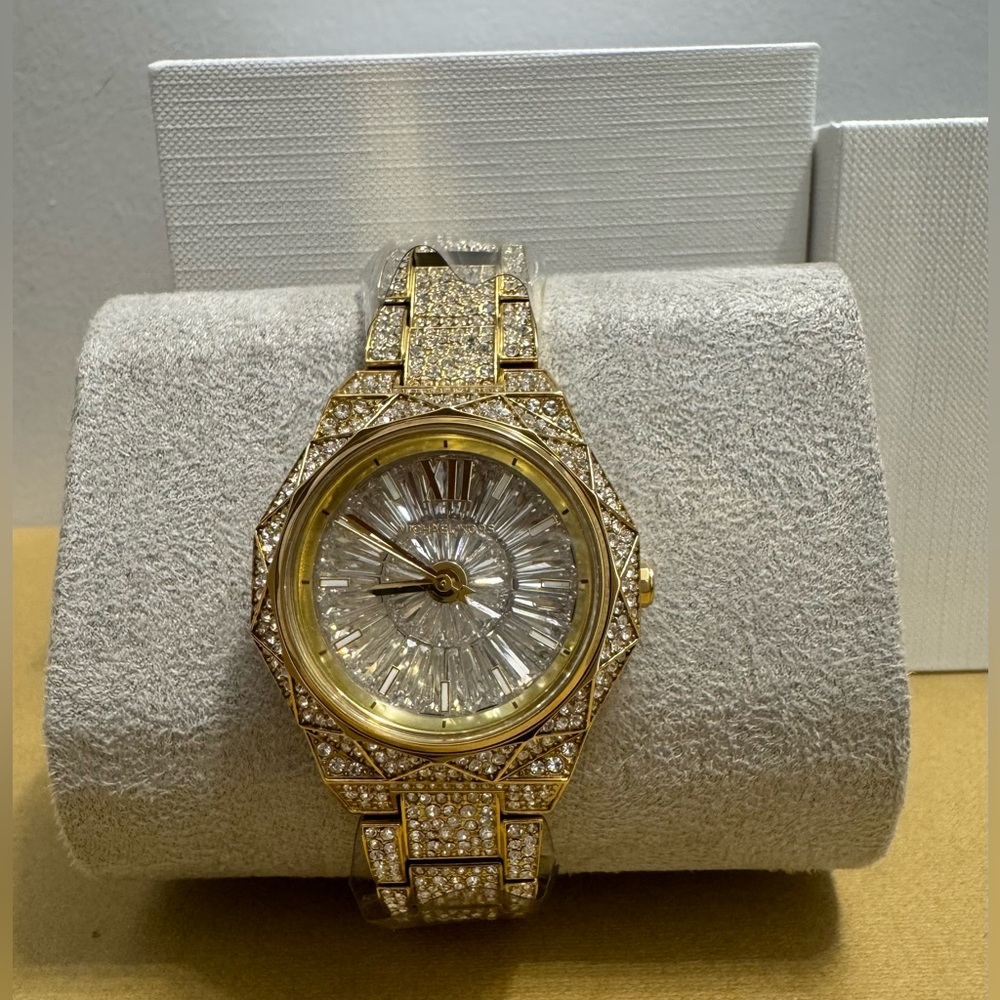 Michael Kors Mini Raquel Pavé Gold-Tone Watch for Women